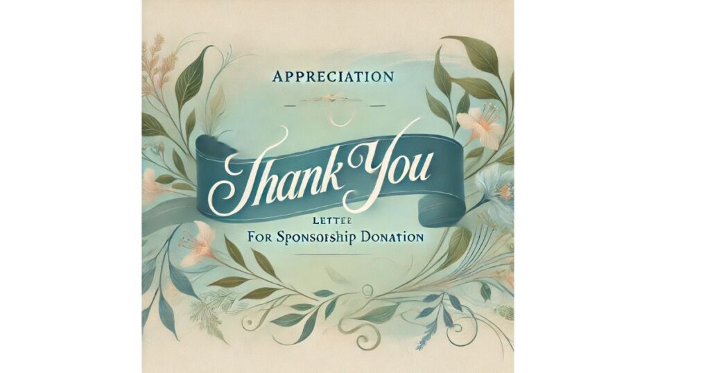 Appreciation Thank You Letter for Sponsorship Donation