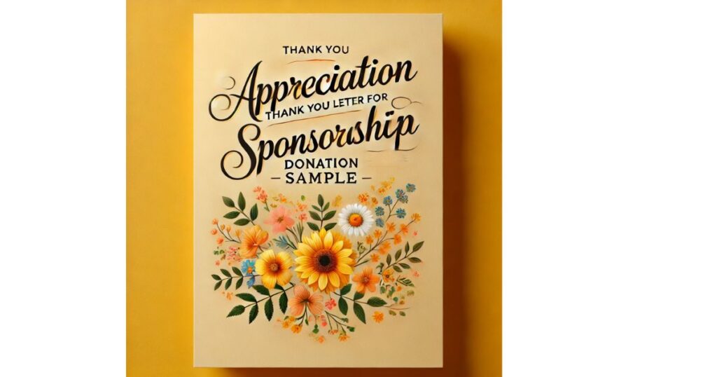 Appreciation Thank You Letter for Sponsorship Donation Sample