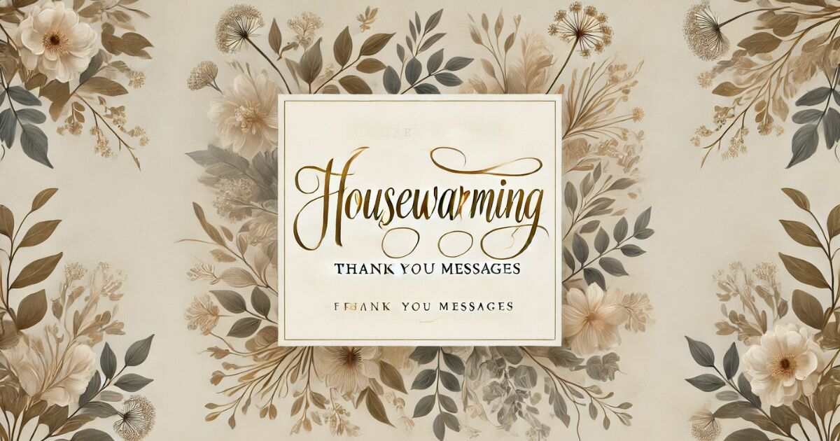 Housewarming Thank You Messages