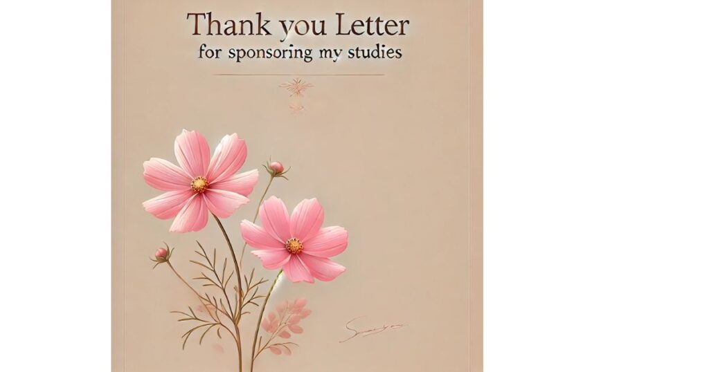 Thank You Letter for Sponsoring My Studies