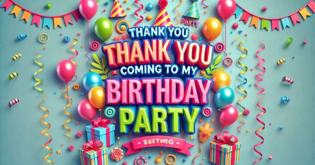 Thank You for Coming to My Birthday Party