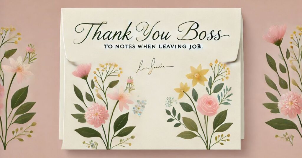 Thank You Notes to Boss When Leaving Job