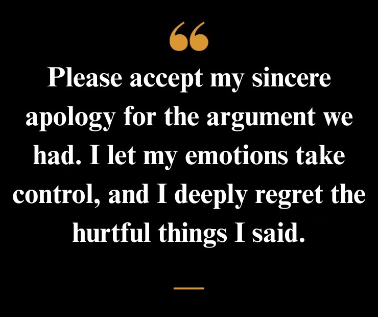 Apology Messages After a Fight
