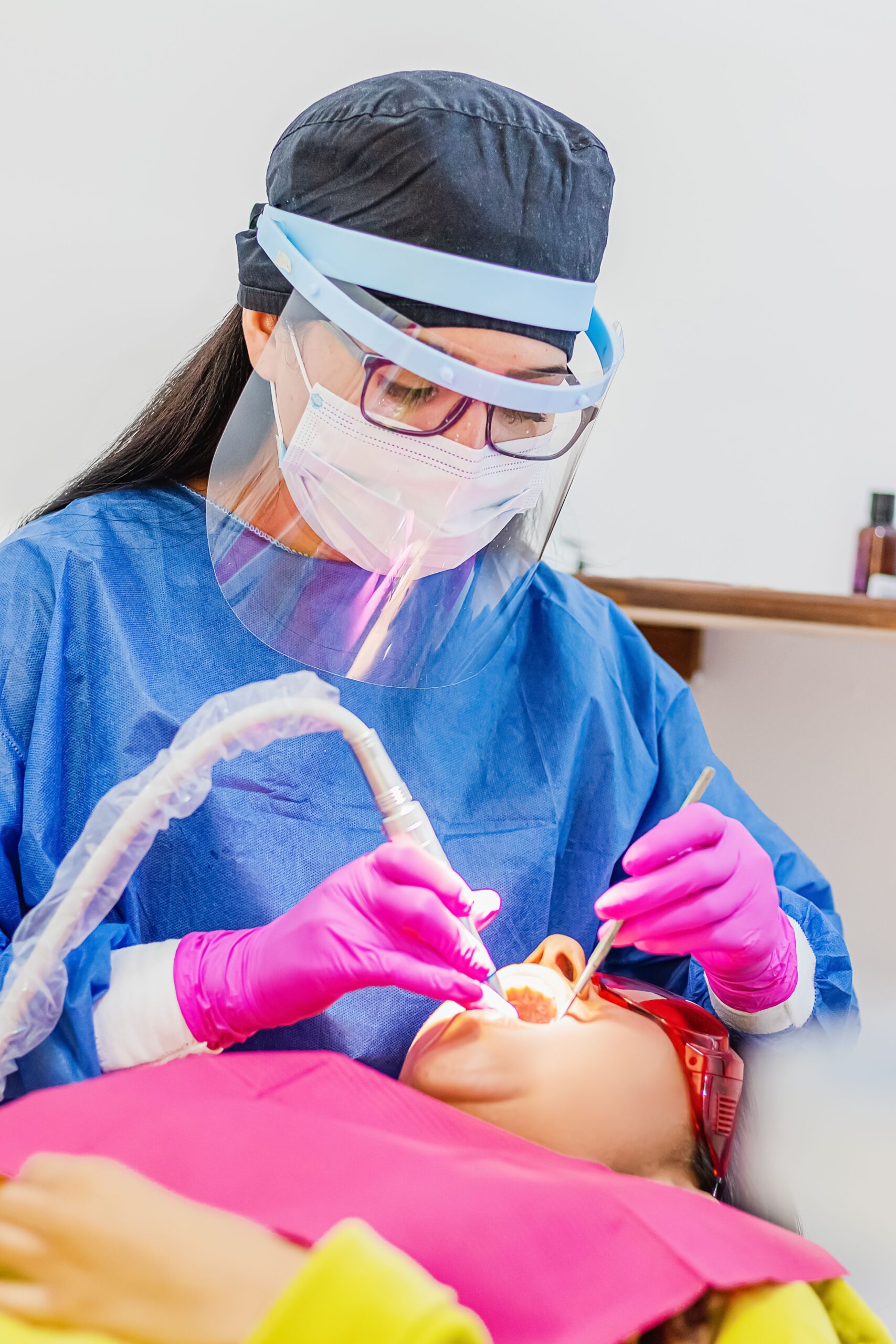 Professional dental services featuring modern dental equipment, patient care, oral health assessments, and a clean clinical environment